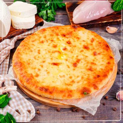 Пирог осетинский с курицей сыром и грибами
